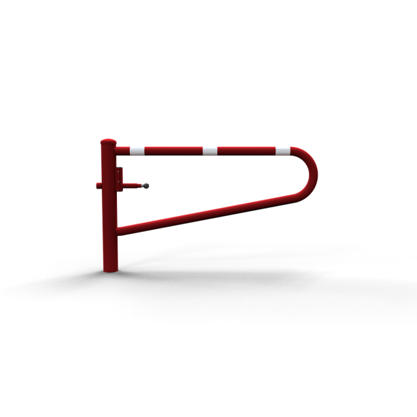 Swiveling gates | to be fixed by plugs, hot-dip galvanized and red coated with white reflecting rings | total width: 1500 mm | for padlock